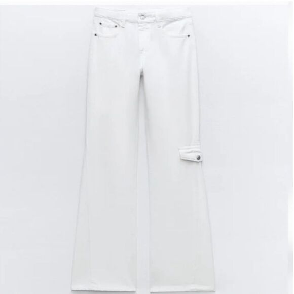 Zara TRF Low Waist Cargo Jeans- Size 10 - Picture 1 of 10